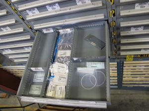 STANLEY VIDMAR HEAVY DUTY 9-DRAWER PARTS CABINET W/ CONTENTS (W-50) LOADING & HANDLING FEE $25-